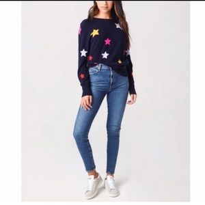 White + Warren Cashmere Star Intarsia Sweater